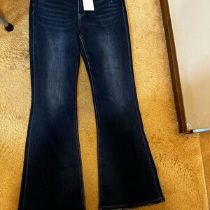 VERVET BY FLYING MONKEY Blue Flare Wide Leg Jeans